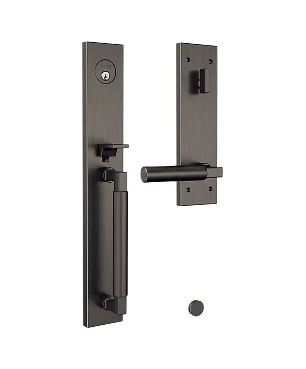 Baldwin Gramercy Full Escutcheon Handleset with L029 Gramercy Lever in Graphite Nickel finish