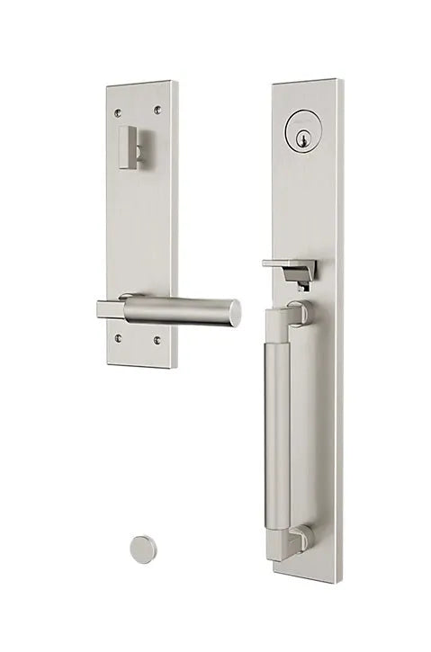 Baldwin Gramercy Full Escutcheon Handleset with L029 Gramercy Lever in Lifetime Satin Nickel finish