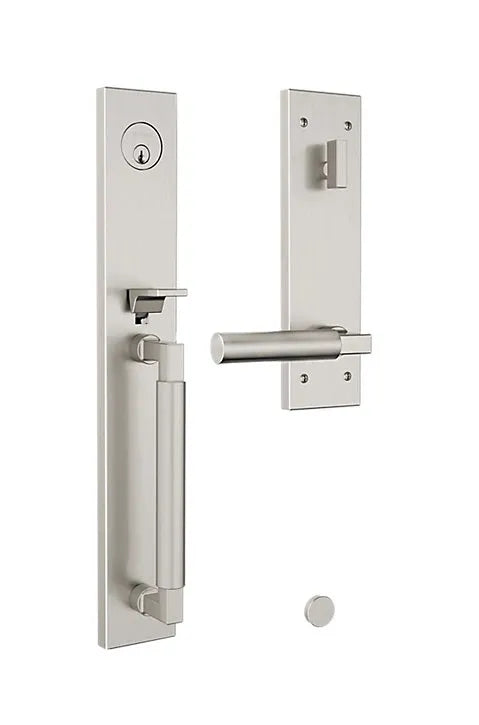 Baldwin Gramercy Full Escutcheon Handleset with L029 Gramercy Lever in Lifetime Satin Nickel finish
