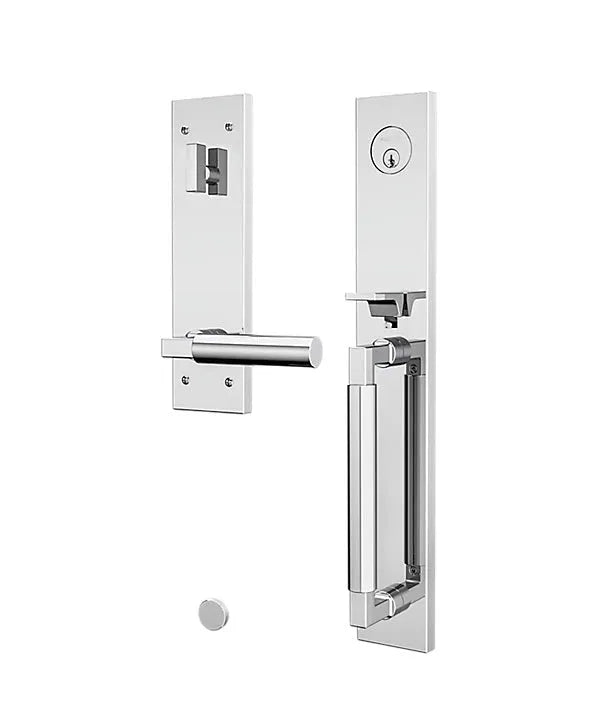Baldwin Gramercy Full Escutcheon Handleset with L029 Gramercy Lever in Polished Chrome finish