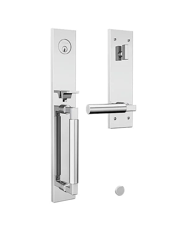 Baldwin Gramercy Full Escutcheon Handleset with L029 Gramercy Lever in Polished Chrome finish