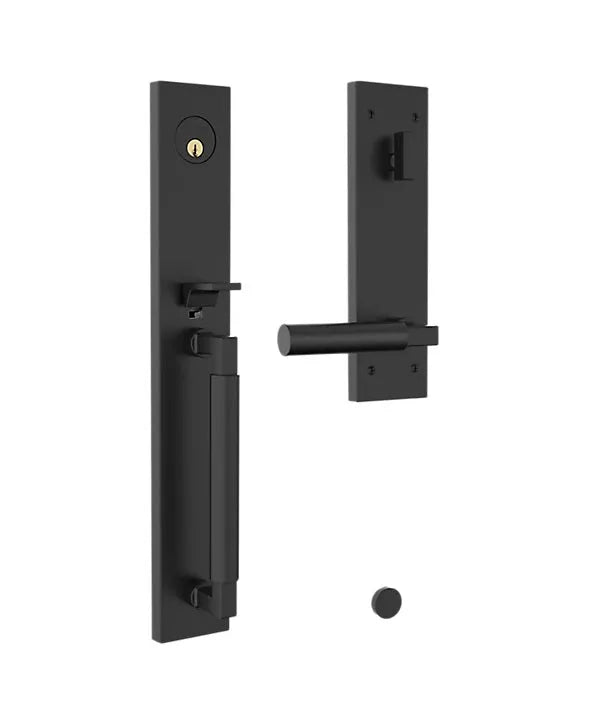 Baldwin Gramercy Full Escutcheon Handleset with L029 Gramercy Lever in Satin Black finish