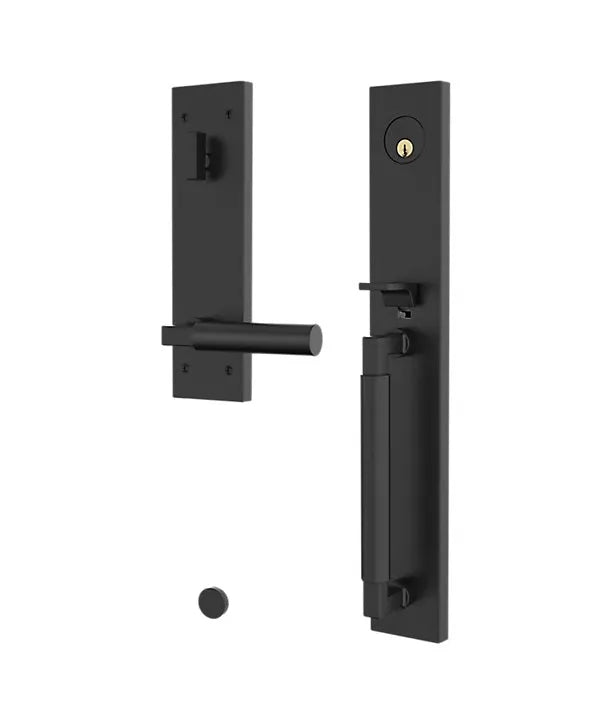Baldwin Gramercy Full Escutcheon Handleset with L029 Gramercy Lever in Satin Black finish