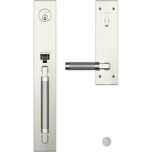 Baldwin Estate Gramercy Handleset with L030 Knurled Lever in Lifetime Polished Nickel finish