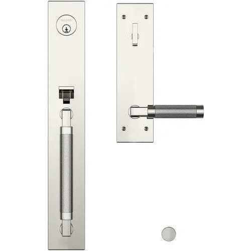 Baldwin Estate Gramercy Handleset with L030 Knurled Lever in Lifetime Polished Nickel finish