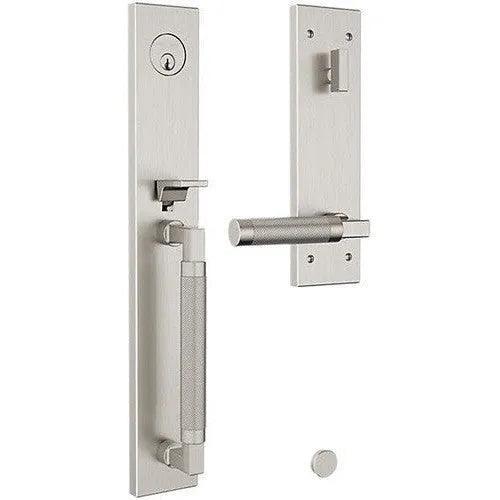 Baldwin Estate Gramercy Handleset with L030 Knurled Lever in Lifetime Satin Nickel finish