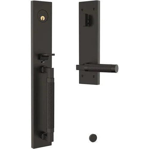 Baldwin Estate Gramercy Handleset with L030 Knurled Lever in Oil Rubbed Bronze finish