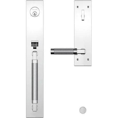 Baldwin Estate Gramercy Handleset with L030 Knurled Lever in Polished Chrome finish