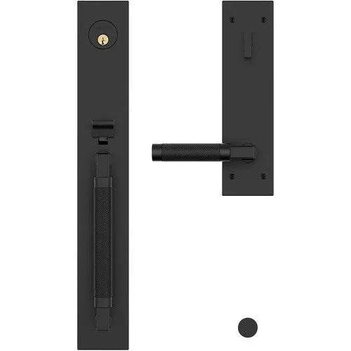 Baldwin Estate Gramercy Handleset with L030 Knurled Lever in Satin Black finish