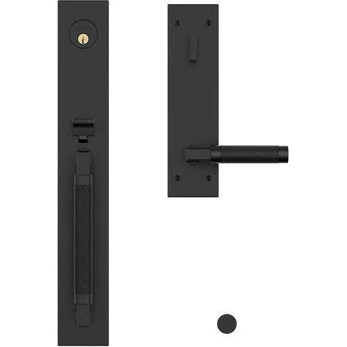 Baldwin Estate Gramercy Handleset with L030 Knurled Lever in Satin Black finish