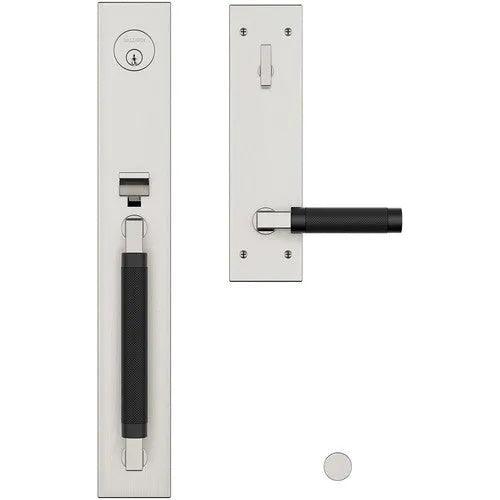 Baldwin Estate Gramercy Handleset with L030 Knurled Lever in Satin Nickel & Satin Black finish