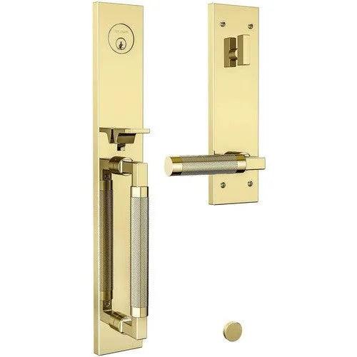 Baldwin Estate Gramercy Handleset with L030 Knurled Lever in Unlacquered Brass finish