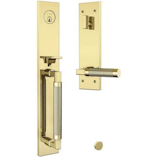 Baldwin Estate Gramercy Handleset with L030 Knurled Lever in Unlacquered Brass finish