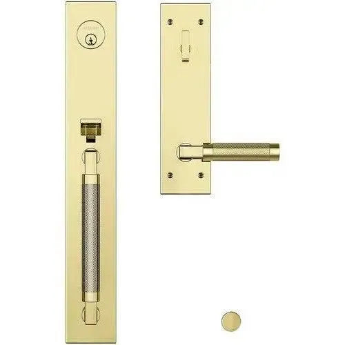Baldwin Gramercy Knurled Full Escutcheon Handleset with L030 Gramercy Knurled Lever in finish