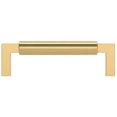 Baldwin Estate Gramercy Pull 4" in Unlacquered Brass finish