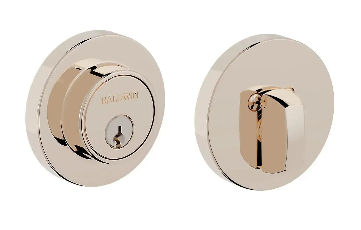 Baldwin Gramercy Round Level Deadbolt with WIFI & Bluetooth in Lifetime Polished Nickel finish