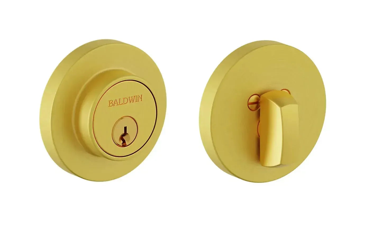 Baldwin Gramercy Round Level Deadbolt with WIFI & Bluetooth in Lifetime Satin Brass finish