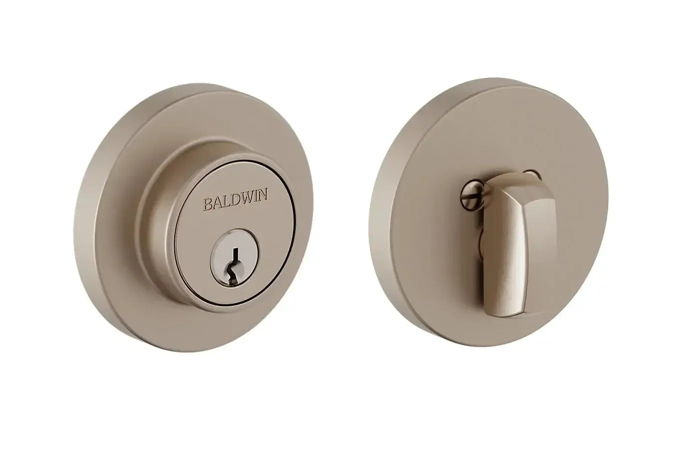 Baldwin Gramercy Round Level Deadbolt with WIFI & Bluetooth in Lifetime Satin Nickel finish