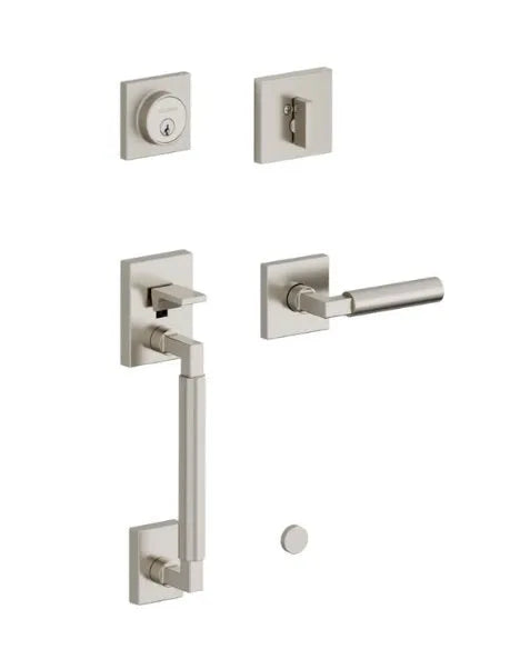 Baldwin Gramercy Sectional Handleset with L029 Gramercy Lever in Lifetime Satin Nickel finish