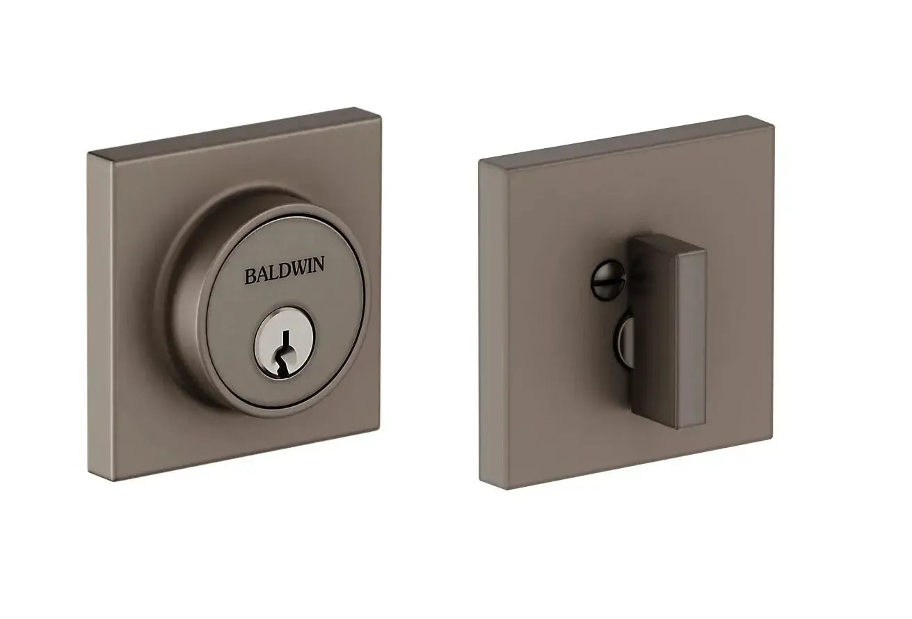 Baldwin Gramercy Square Level Deadbolt with WIFI & Bluetooth in Graphite Nickel finish