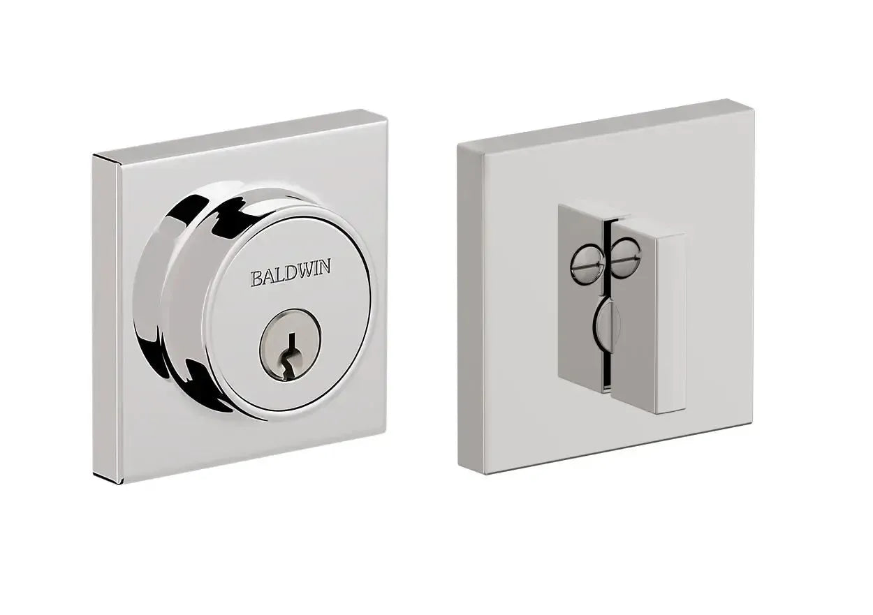 Baldwin Gramercy Square Level Deadbolt with WIFI & Bluetooth in Polished Chrome finish