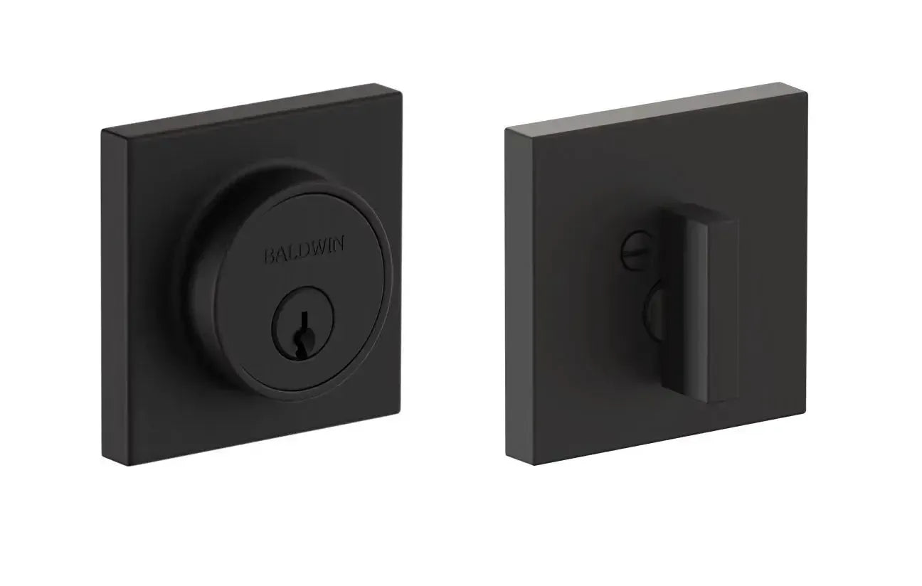 Baldwin Gramercy Square Level Deadbolt with WIFI & Bluetooth in Satin Black finish