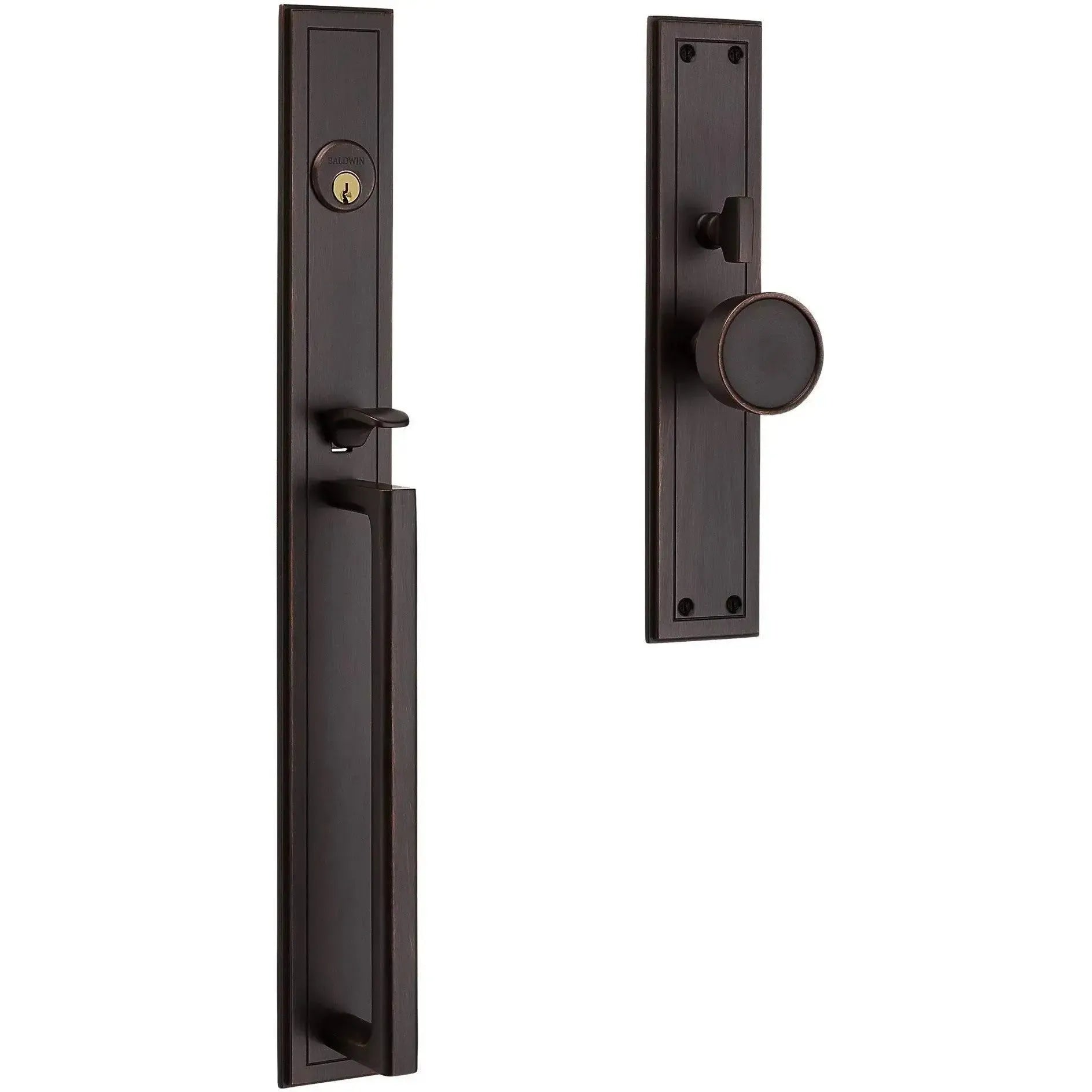 Baldwin EstateBaldwin Hollywood Hills Mortise Handleset Entrance Trim with Interior K008 Knob in 