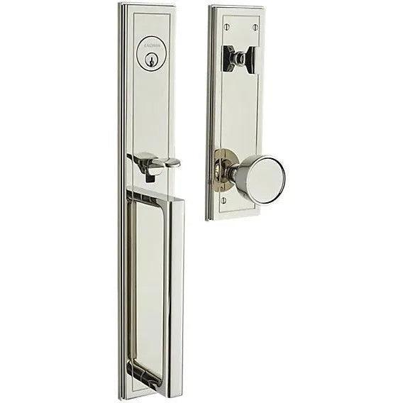 Baldwin Hollywood Hills Single Cylinder Full Handleset with Interior K008 Knob Lifetime Polished Nickel