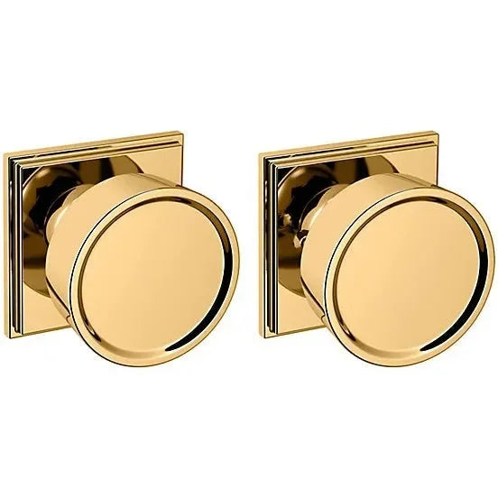 Baldwin Estate K009 Hollywood Hills Privacy Knob with R050 Rosette in Unlacquered Brass finish