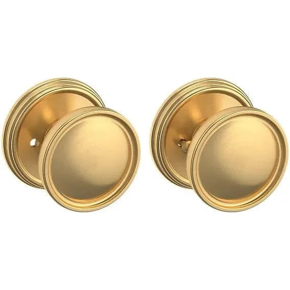 Baldwin Estate K012 Tulip Privacy Knob with 5078 Rosette in Lifetime Satin Brass finish