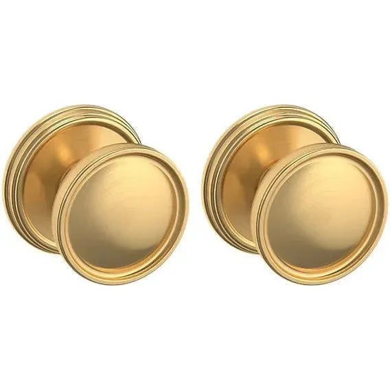 Baldwin Estate K012 Tulip Full Dummy Knob with 5078 Rosette in Lifetime Satin Brass finish
