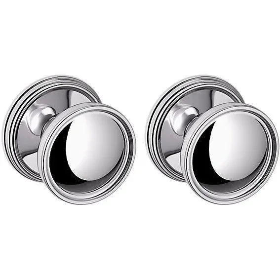 Baldwin Estate K012 Tulip Full Dummy Knob with 5078 Rosette in Polished Chrome finish