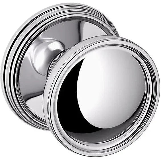 Baldwin Estate K012 Tulip Half Dummy Knob with 5078 Rosette in Polished Chrome finish