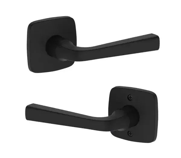 Baldwin Kingvale Lever with Soft Square Rosette in Satin Black finish