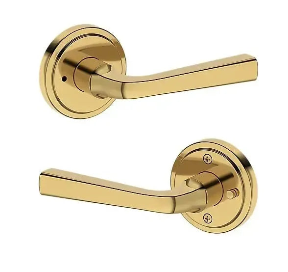Baldwin Kingvale Lever with Stepped Round Rosette in Lifetime Polished Brass finish