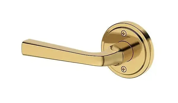 Baldwin Kingvale Lever with Stepped Round Rosette in Lifetime Polished Brass finish
