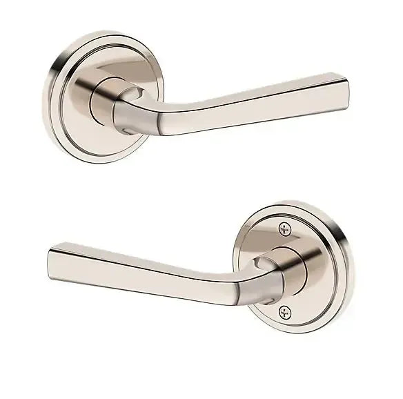 Baldwin Kingvale Lever with Stepped Round Rosette in Lifetime Polished Nickel finish