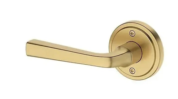 Baldwin Kingvale Lever with Stepped Round Rosette in Lifetime Satin Brass finish