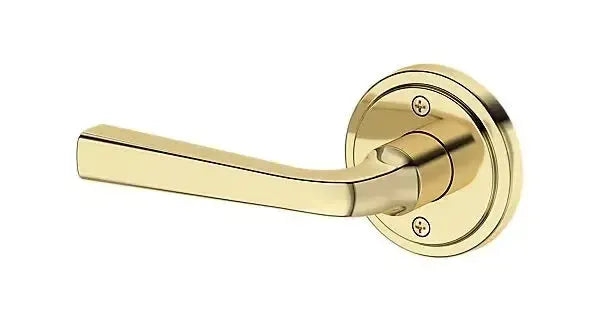 Baldwin Kingvale Lever with Stepped Round Rosette in Non-Lacquered Brass finish