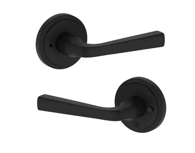Baldwin Kingvale Lever with Stepped Round Rosette in Satin Black finish