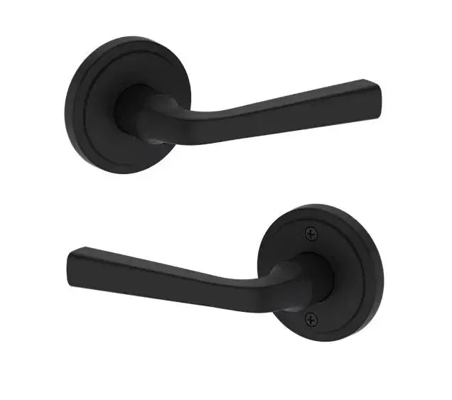 Baldwin Kingvale Lever with Stepped Round Rosette in Satin Black finish