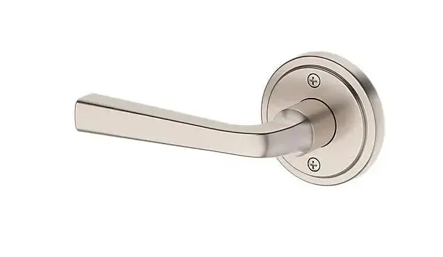 Baldwin Kingvale Lever with Stepped Round Rosette in Satin Nickel finish