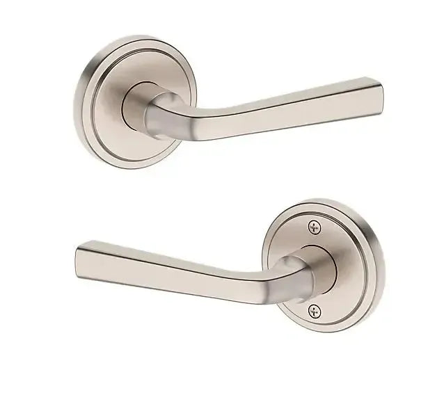 Baldwin Kingvale Lever with Stepped Round Rosette in Satin Nickel finish