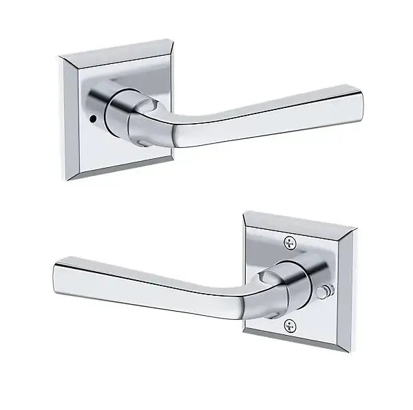 Baldwin Kingvale Lever with Traditional Square Rosette in Polished Chrome finish