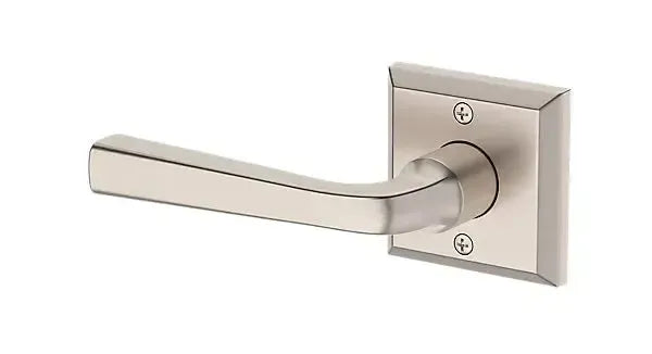 Baldwin Kingvale Lever with Traditional Square Rosette in Satin Nickel finish