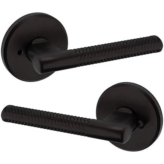Baldwin Estate L015 Privacy Lever with R016 Rosette in Oil Rubbed Bronze finish