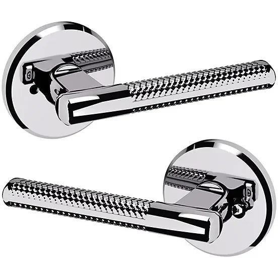 Baldwin Estate L015 Privacy Lever with R016 Rosette in Polished Chrome finish