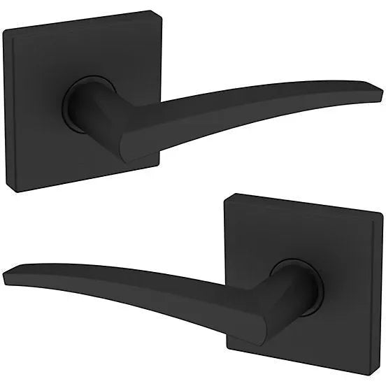 Baldwin Estate L022 Passage Lever with R017 Rosette in Satin Black finish
