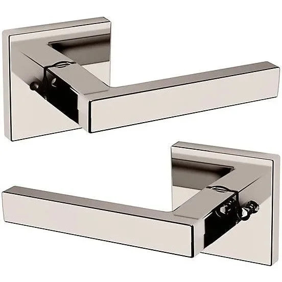 Baldwin Estate L023 Privacy Lever with R017 Rosette in Lifetime Polished Nickel finish