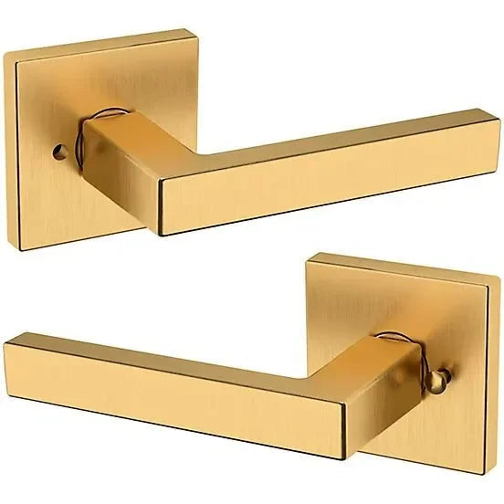 Baldwin Estate L023 Privacy Lever with R017 Rosette in Lifetime Satin Brass finish